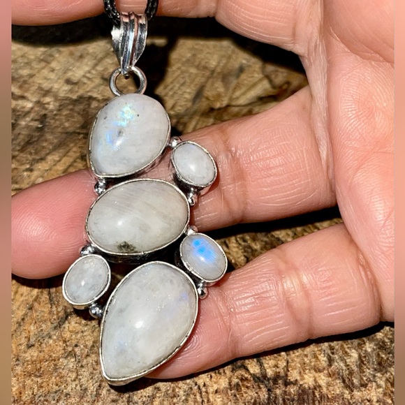 Rainbow Moonstone Crystal Pendant 2 1/2” - Picture 6 of 16